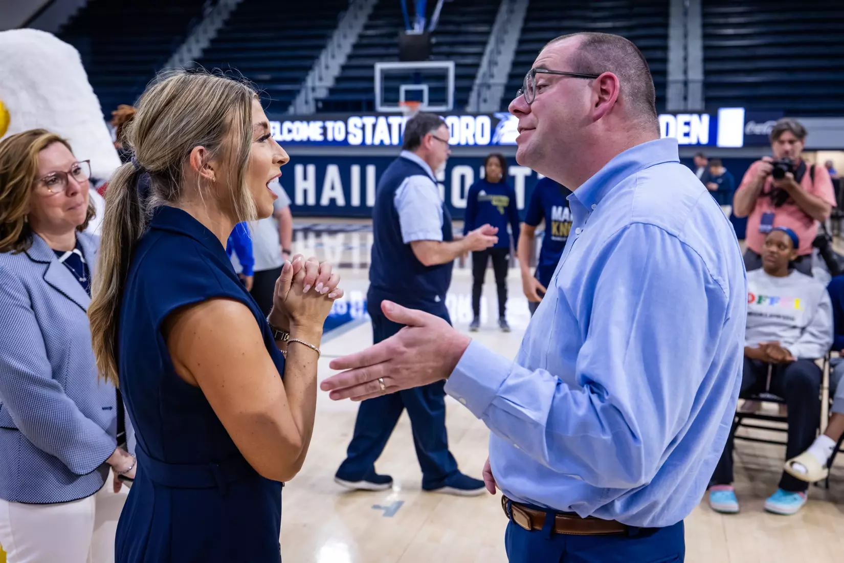 Georgia Southern Athletics introduces Hana Haden as the new Women’s Basketball Head Coach at Hanner Fieldhouse on April 2, 2024 in Statesboro, Georgia. (Photograph by AJ Henderson / Georgia Southern Athletics)