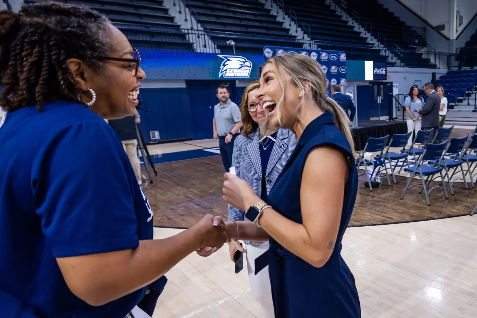 Georgia Southern Athletics introduces Hana Haden as the new Women’s Basketball Head Coach at Hanner Fieldhouse on April 2, 2024 in Statesboro, Georgia. (Photograph by AJ Henderson / Georgia Southern Athletics)