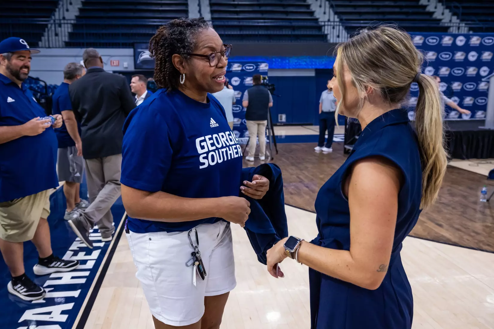 Georgia Southern Athletics introduces Hana Haden as the new Women’s Basketball Head Coach at Hanner Fieldhouse on April 2, 2024 in Statesboro, Georgia. (Photograph by AJ Henderson / Georgia Southern Athletics)