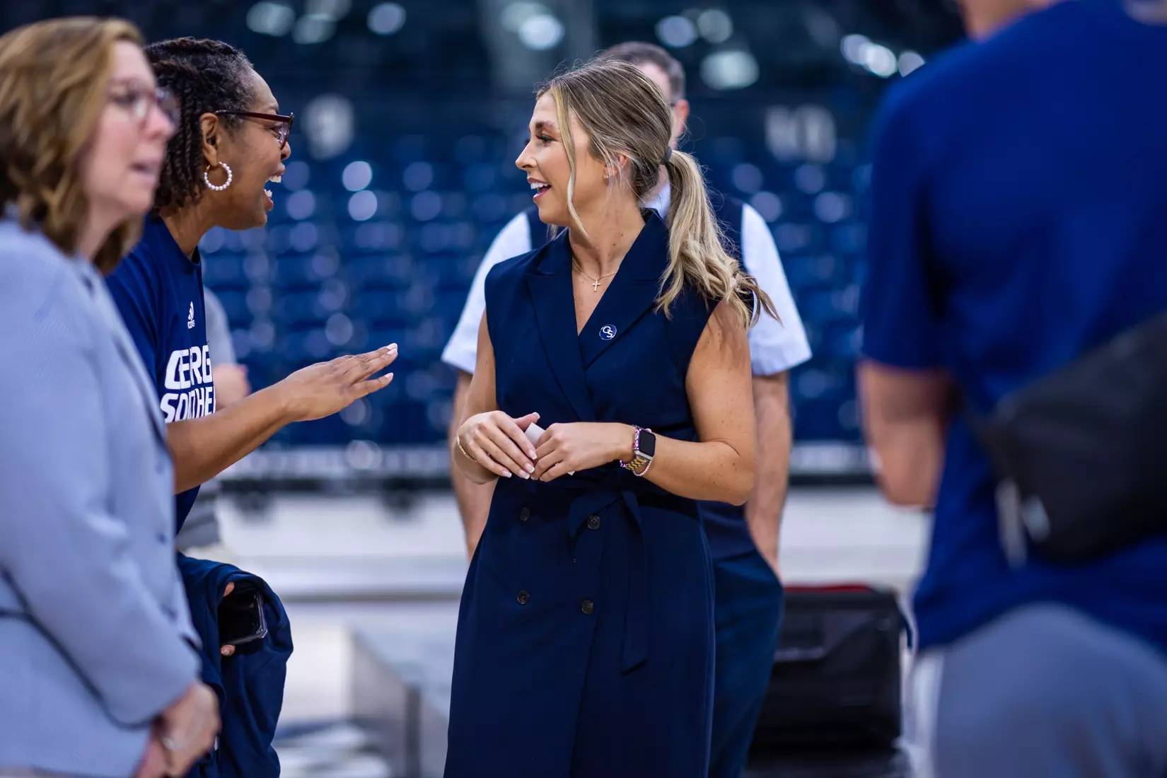 Georgia Southern Athletics introduces Hana Haden as the new Women’s Basketball Head Coach at Hanner Fieldhouse on April 2, 2024 in Statesboro, Georgia. (Photograph by AJ Henderson / Georgia Southern Athletics)