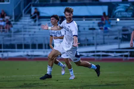 Georgia Southern forward Ryan Holmes (7) during the NCAA men’s soccer match between Georgia Southern and North Florida at Bo Pitts Field on September 9, 2024 in Statesboro, Georgia. (Photograph by AJ Henderson / Georgia Southern Athletics)
