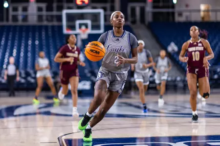 Georgia Southern fifth year guard Shanti Simmons (2) during the NCAA women’s basketball game between Georgia Southern and Texas State at Jack and Ruth Ann Hill Convocation Center on January 15, 2025 in Statesboro, Georgia. (Photograph by AJ Henderson / Georgia Southern Athletics)