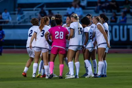 Georgia Southern team during the NCAA women’s soccer match between Georgia Southern and Georgia State at Bo Pitts Field on October 2, 2025 in Statesboro, Georgia. (Photograph by AJ Henderson / Georgia Southern Athletics)