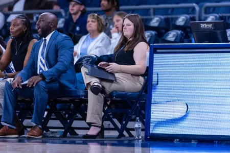 Georgia Southern women's basketball director of basketball operations Madison Cope during the NCAA women’s basketball game between Georgia Southern and Central Michigan at Jack and Ruth Ann Hill Convocation Center on November 3, 2025 in Statesboro, Georgia. (Photograph by AJ Henderson / Georgia Southern Athletics)