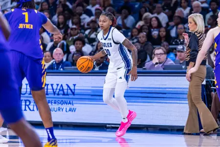 Georgia Southern fifth year guard McKenna Eddings (30) during the NCAA women’s basketball game between Georgia Southern and LSU at Jack and Ruth Ann Hill Convocation Center on November 9, 2025 in Statesboro, Georgia. (Photograph by AJ Henderson / Georgia Southern Athletics)