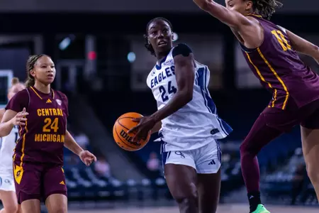 Georgia Southern senior guard/forward Kishya Anderson (24) during the NCAA women’s basketball game between Georgia Southern and Central Michigan at Jack and Ruth Ann Hill Convocation Center on November 3, 2025 in Statesboro, Georgia. (Photograph by AJ Henderson / Georgia Southern Athletics)