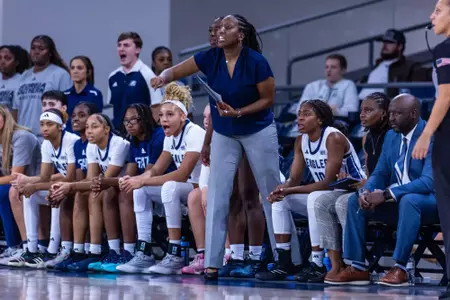 Georgia Southern women's basketball assistant coach Tiffany Conner during the NCAA women’s basketball game between Georgia Southern and Central Michigan at Jack and Ruth Ann Hill Convocation Center on November 3, 2025 in Statesboro, Georgia. (Photograph by AJ Henderson / Georgia Southern Athletics)