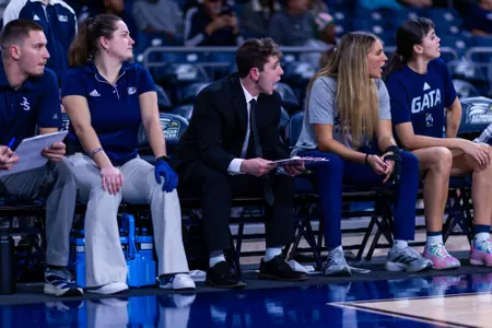 Georgia Southern women's basketball graduate assistant Alex Davis during the NCAA women’s basketball game between Georgia Southern and Central Michigan at Jack and Ruth Ann Hill Convocation Center on November 3, 2025 in Statesboro, Georgia. (Photograph by AJ Henderson / Georgia Southern Athletics)