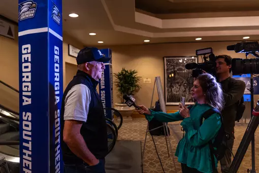 Georgia Southern Football arrives in Birmingham for the 2025 Birmingham Bowl at Sheraton Birmingham on December 25, 2025 in Birmingham, Alabama. (Photograph by AJ Henderson / Georgia Southern Athletics)