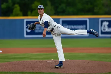 Georgia Southern left-handed pitcher Carter DeGondea (32) during the NCAA baseball game between Georgia Southern and Texas State at Jack Stallings Field at J.I. Clements Stadium on May 10, 2025 in Statesboro, Georgia. (Photograph by AJ Henderson / Georgia Southern Athletics)