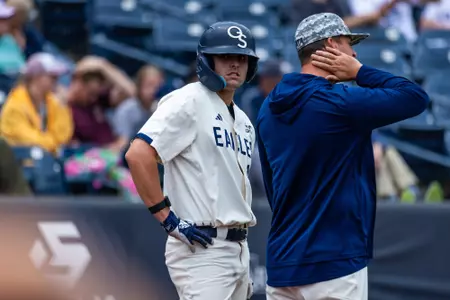Georgia Southern outfielder/first baseman Jonathan Jaime (16) during the NCAA baseball game between Georgia Southern and Texas State at Jack Stallings Field at J.I. Clements Stadium on May 10, 2025 in Statesboro, Georgia. (Photograph by AJ Henderson / Georgia Southern Athletics)