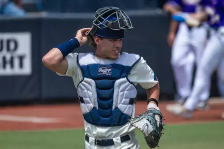 Georgia Southern right-handed pitcher Sammy Leis (25) during the NCAA baseball game between Georgia Southern and James Madison at Jack Stallings Field at J.I. Clements Stadium on May 4, 2025 in Statesboro, Georgia. (Photograph by AJ Henderson / Georgia Southern Athletics)