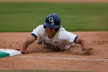 Georgia Southern outfielder Jett Lovett (17) during the NCAA baseball game between Georgia Southern and Texas State at Jack Stallings Field at J.I. Clements Stadium on May 10, 2025 in Statesboro, Georgia. (Photograph by AJ Henderson / Georgia Southern Athletics)