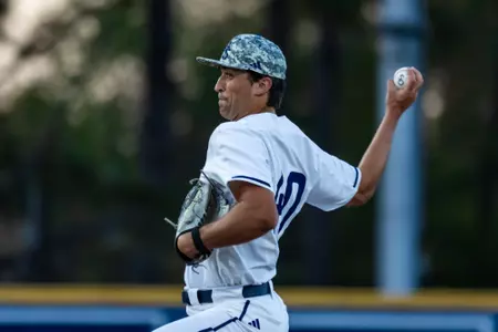 Georgia Southern right-handed pitcher Alex Mason (40) during the NCAA baseball game between Georgia Southern and North Florida at Jack Stallings Field at J.I. Clements Stadium on March 26, 2025 in Statesboro, Georgia. (Photograph by AJ Henderson / Georgia Southern Athletics)