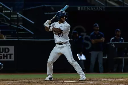 Georgia Southern outfielder Juju Stevens (0) during the NCAA baseball game between Georgia Southern and North Florida at Jack Stallings Field at J.I. Clements Stadium on March 26, 2025 in Statesboro, Georgia. (Photograph by AJ Henderson / Georgia Southern Athletics)