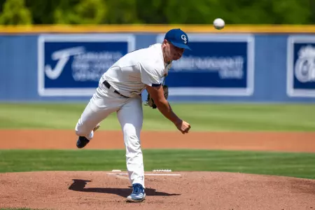 Georgia Southern right-handed pitcher Joey White (11) during the NCAA baseball game between Georgia Southern and Arkansas State at Jack Stallings Field at J.I. Clements Stadium on April 19, 2025 in Statesboro, Georgia. (Photograph by AJ Henderson / Georgia Southern Athletics)
