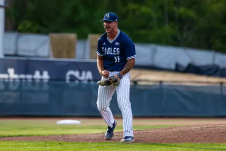 Georgia Southern right-handed pitcher Joey White (11) during the NCAA baseball game between Georgia Southern and Texas State at Jack Stallings Field at J.I. Clements Stadium on May 9, 2025 in Statesboro, Georgia. (Photograph by AJ Henderson / Georgia Southern Athletics)
