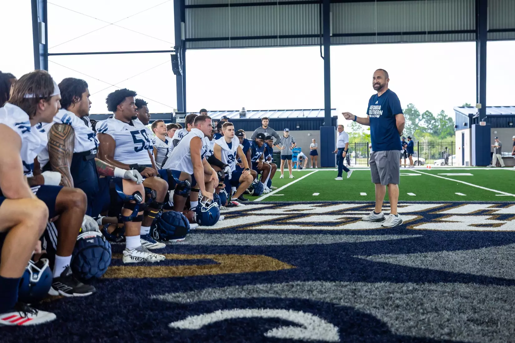 Georgia Southern Football opens Fall Camp 2025 at Anthony P. Tippins Family Training Facility on July 30, 2025 in Statesboro, Georgia. (Photograph by AJ Henderson / Georgia Southern Athletics)
