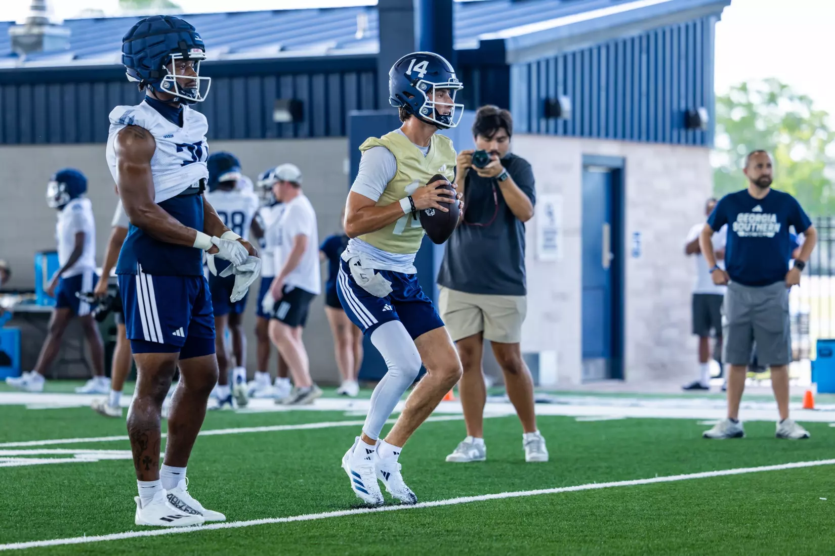 Georgia Southern Football opens Fall Camp 2025 at Anthony P. Tippins Family Training Facility on July 30, 2025 in Statesboro, Georgia. (Photograph by AJ Henderson / Georgia Southern Athletics)