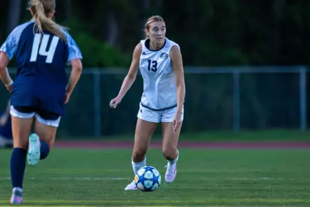 Georgia Southern defender Kelly Walsh (13) during the NCAA women’s soccer match between Georgia Southern and Samford at Bo Pitts Field on August 14, 2025 in Statesboro, Georgia. (Photograph by AJ Henderson / Georgia Southern Athletics)