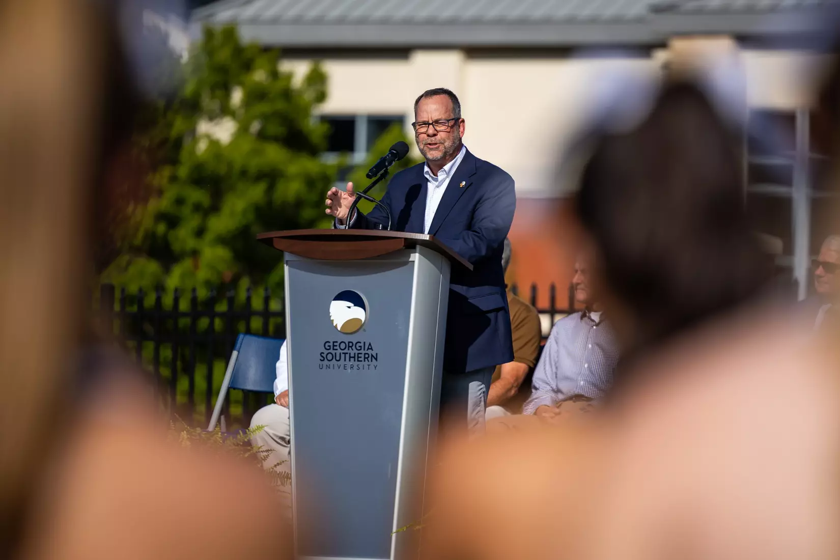 Freedom statue unveiling at Allen E. Paulson Stadium on September 12, 2025 in Statesboro, Georgia. (Photograph by AJ Henderson / Georgia Southern Athletics)