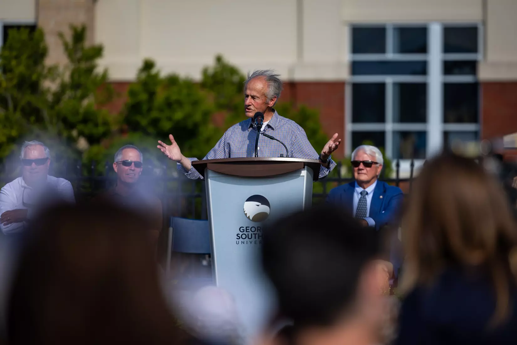 Freedom statue unveiling at Allen E. Paulson Stadium on September 12, 2025 in Statesboro, Georgia. (Photograph by AJ Henderson / Georgia Southern Athletics)