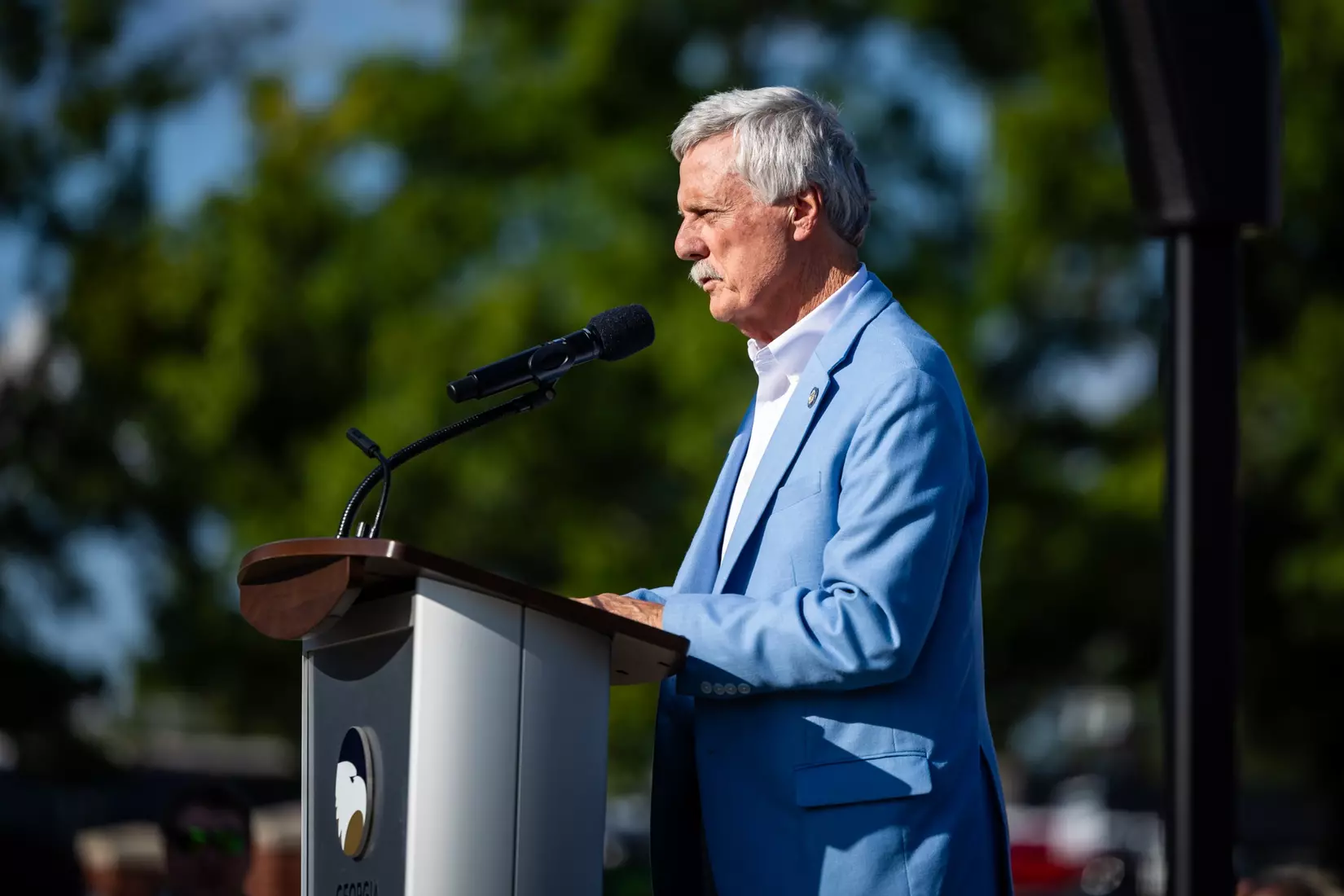 Freedom statue unveiling at Allen E. Paulson Stadium on September 12, 2025 in Statesboro, Georgia. (Photograph by AJ Henderson / Georgia Southern Athletics)
