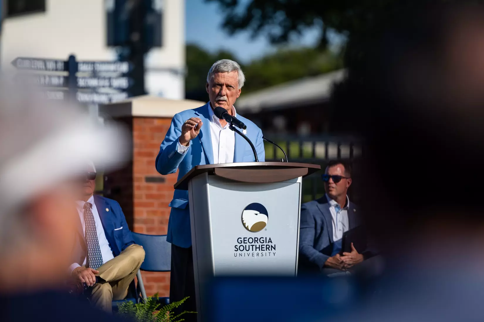 Freedom statue unveiling at Allen E. Paulson Stadium on September 12, 2025 in Statesboro, Georgia. (Photograph by AJ Henderson / Georgia Southern Athletics)