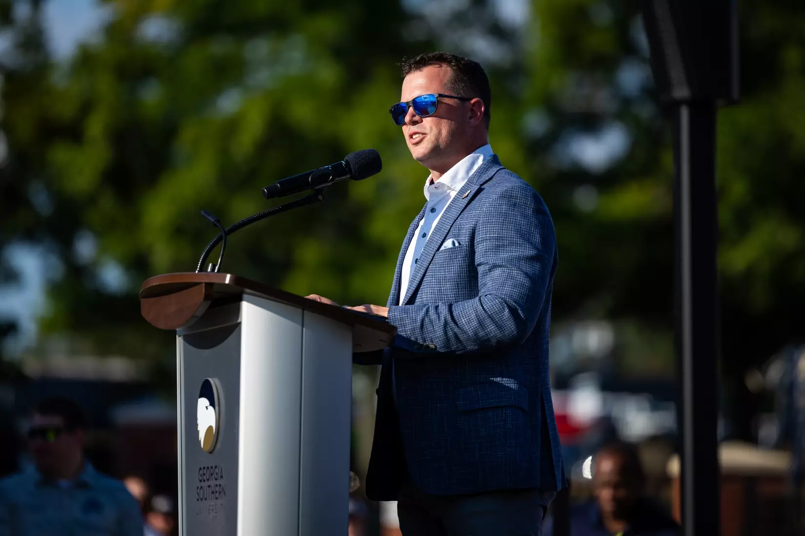 Freedom statue unveiling at Allen E. Paulson Stadium on September 12, 2025 in Statesboro, Georgia. (Photograph by AJ Henderson / Georgia Southern Athletics)