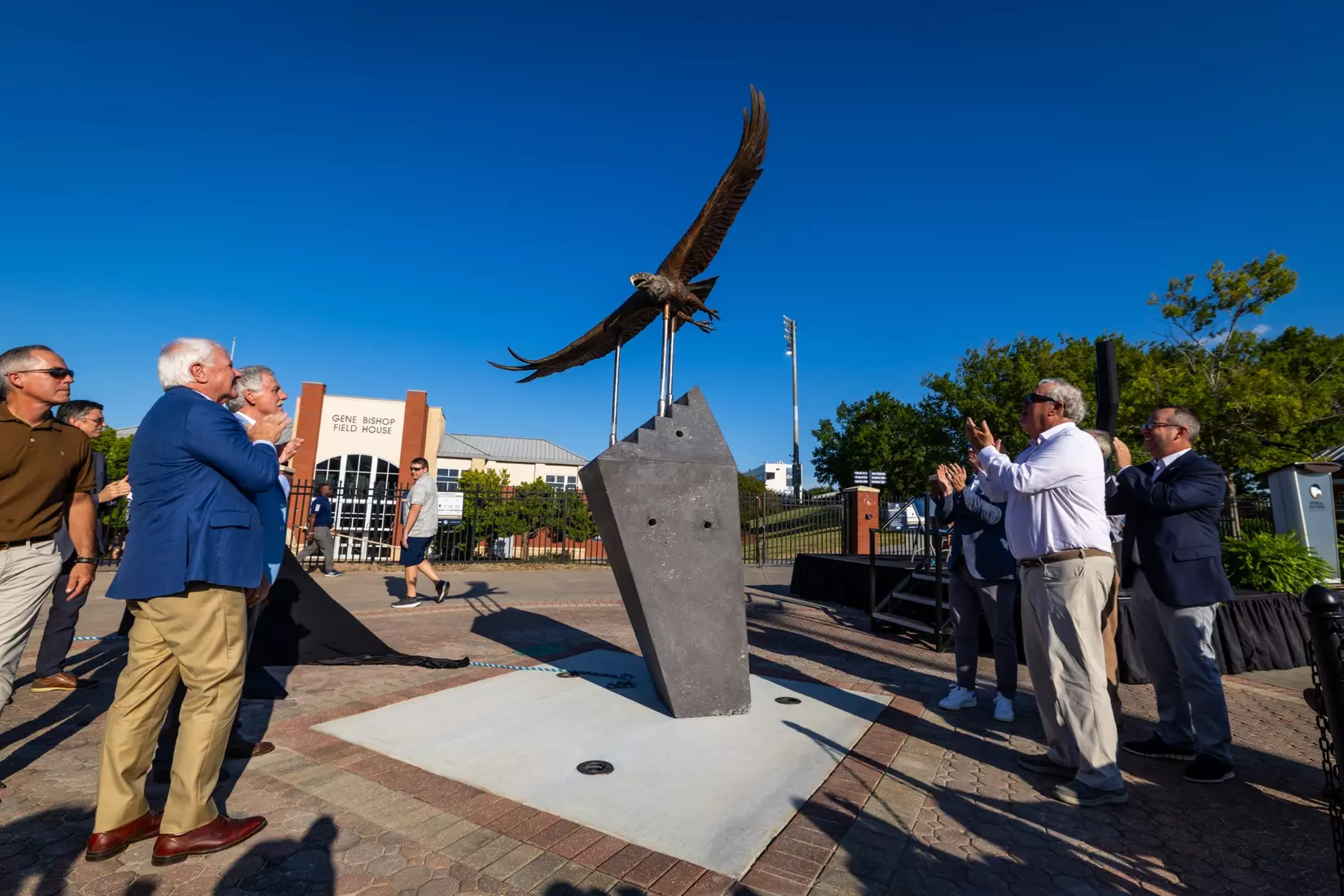 Freedom statue unveiling at Allen E. Paulson Stadium on September 12, 2025 in Statesboro, Georgia. (Photograph by AJ Henderson / Georgia Southern Athletics)