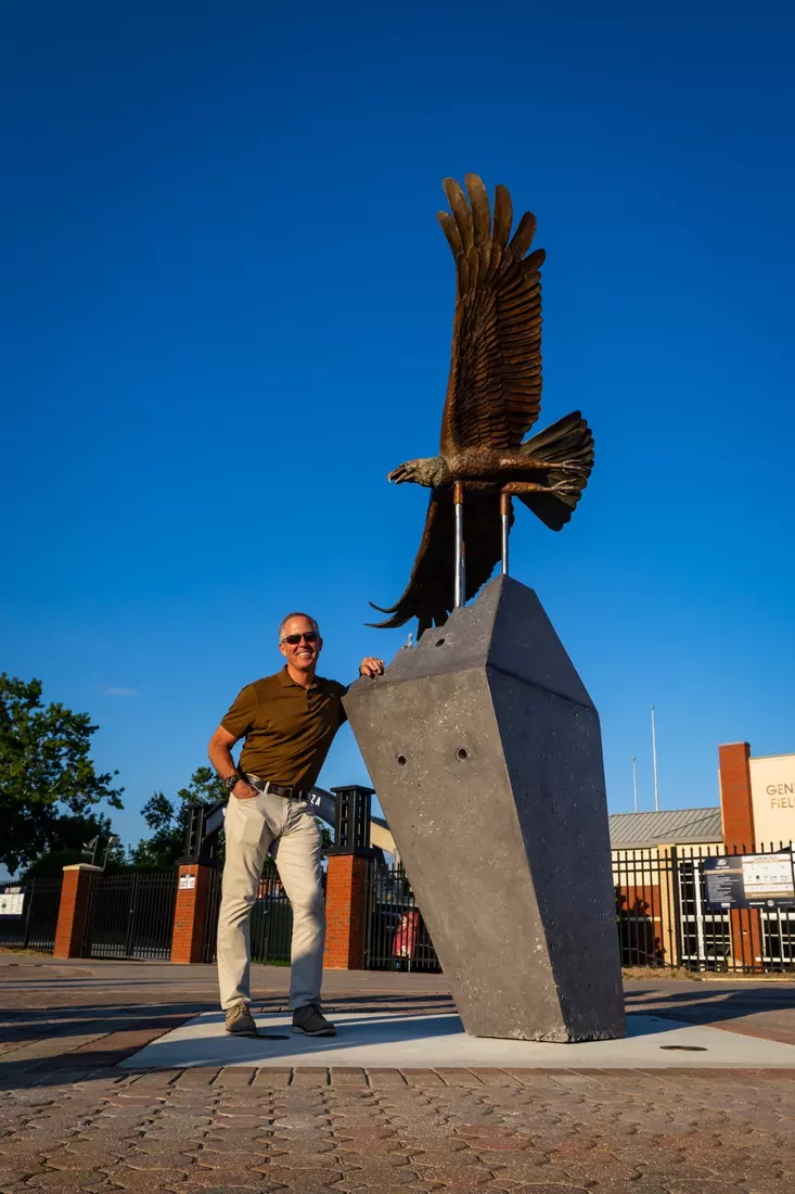 Freedom statue unveiling at Allen E. Paulson Stadium on September 12, 2025 in Statesboro, Georgia. (Photograph by AJ Henderson / Georgia Southern Athletics)