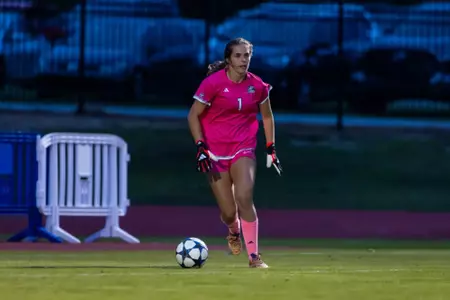 during the NCAA women’s soccer match between Georgia Southern and App State at Bo Pitts Field on October 8, 2026 in Statesboro, Georgia. (Photograph by AJ Henderson / Georgia Southern Athletics)Georgia southern goalkeeper Addison Daughtry (1)
