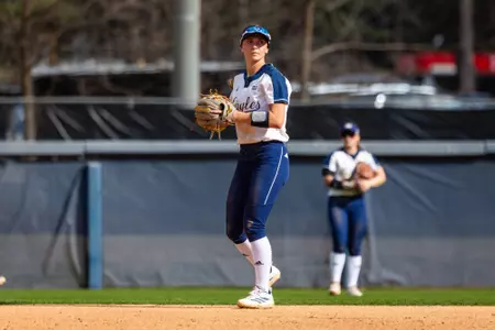 Georgia Southern junior infielder Delanie Thames (17) during the NCAA softball game between Georgia Southern and Tennessee Tech at Eagle Field on February 20, 2026 in Statesboro, Georgia. (Photograph by AJ Henderson / Georgia Southern Athletics)