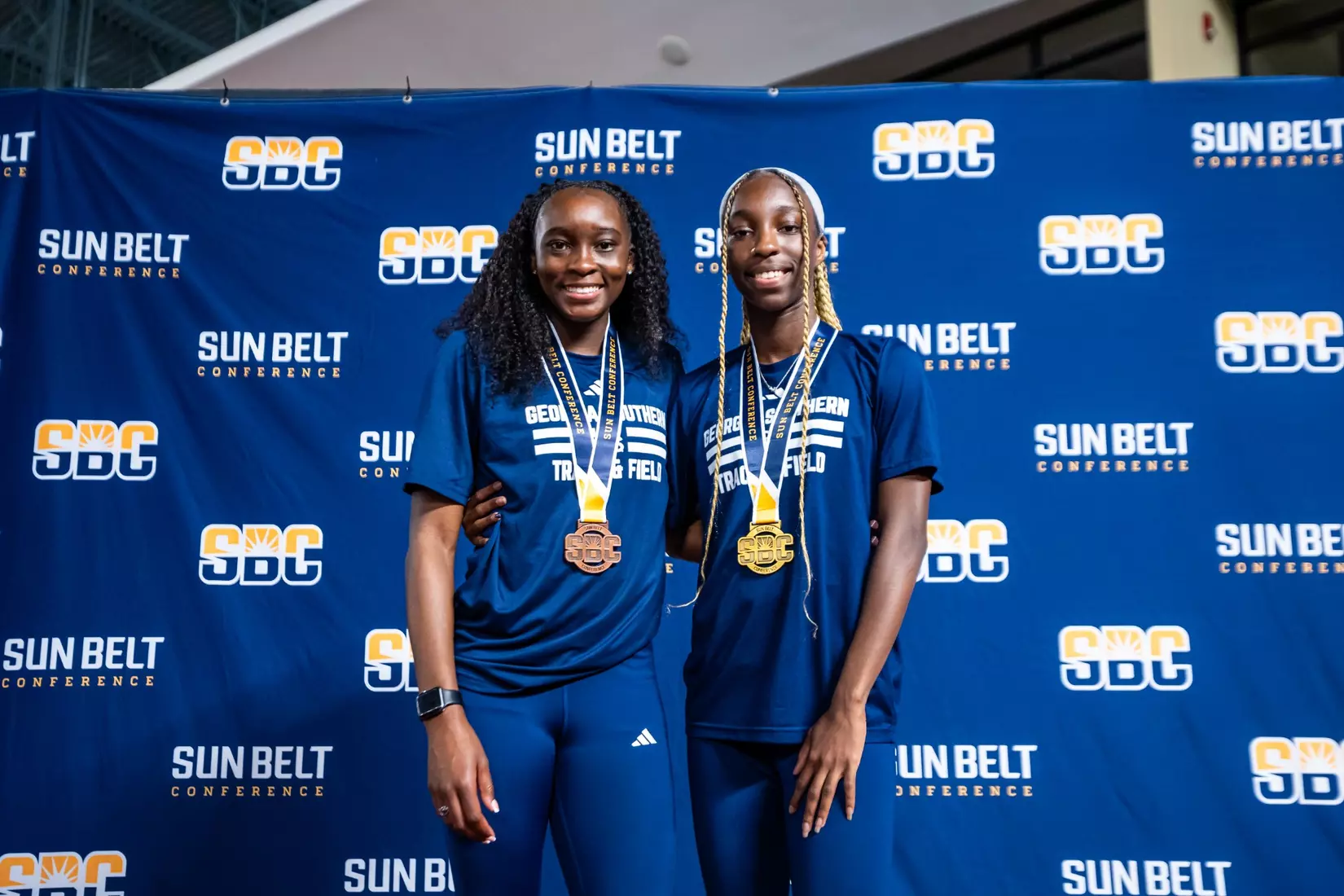 NaJ Watson and Shatalya Dorsett 200m Podium