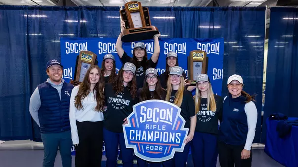 Celebration during the 2026 Southern Conference Rifle Championships at Shooting Sports Education Center on February 7, 2026 in Statesboro, Georgia. (Photograph by AJ Henderson / Southern Conference)
