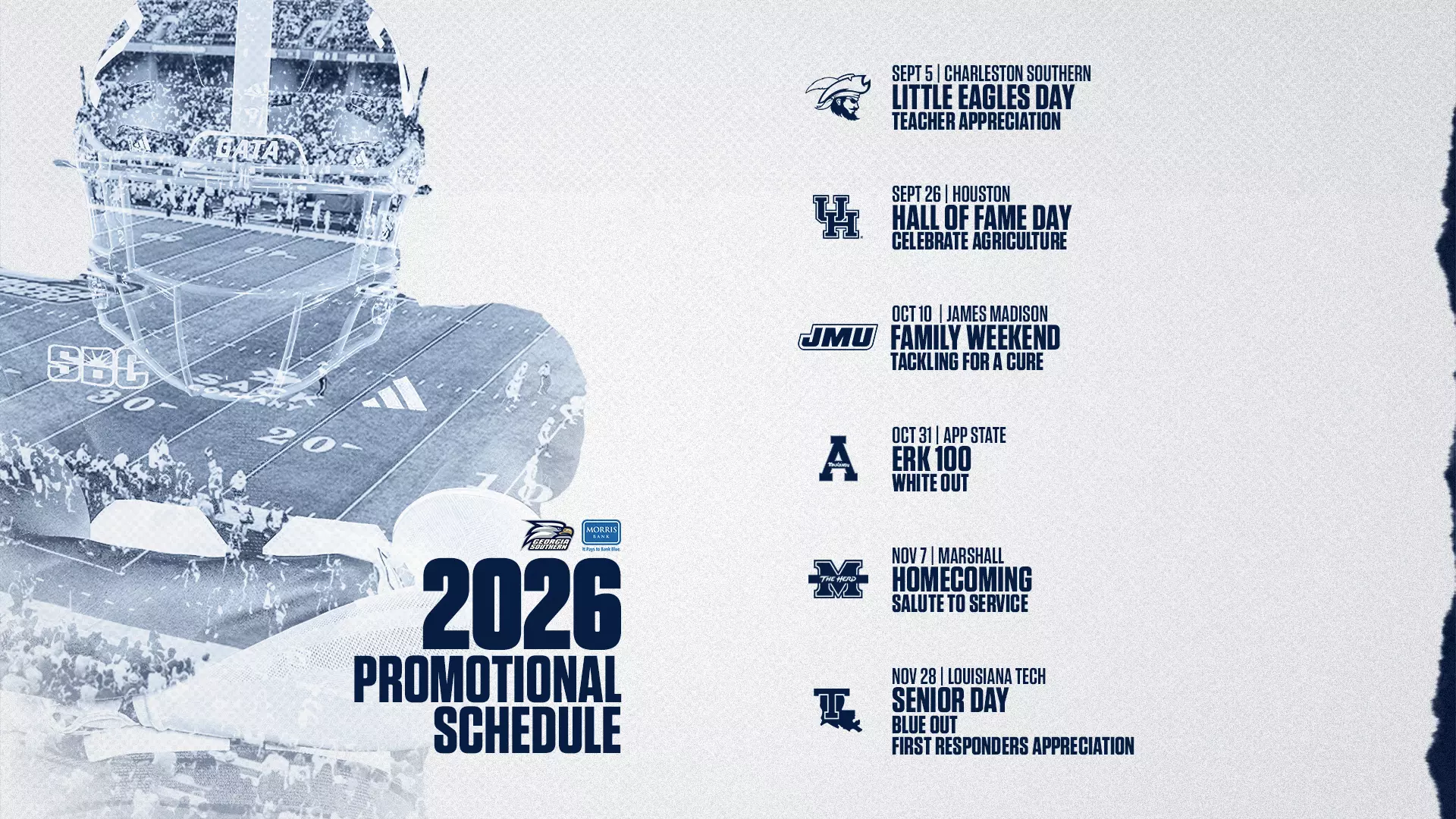 Official Georgia Southern 2026 football promotional schedule artwork