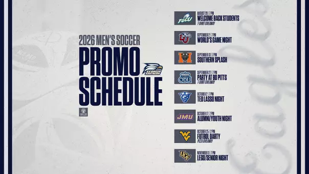 2026 Men's Soccer Promotional Schedule