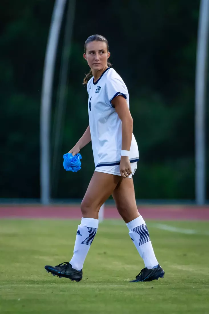 Georgia Southern midfielder Emma McRae (6) during the NCAA women’s soccer match between Georgia Southern and North Florida at Bo Pitts Field on August 12, 2026 in Statesboro, Georgia. (Photograph by AJ Henderson / Georgia Southern Athletics)