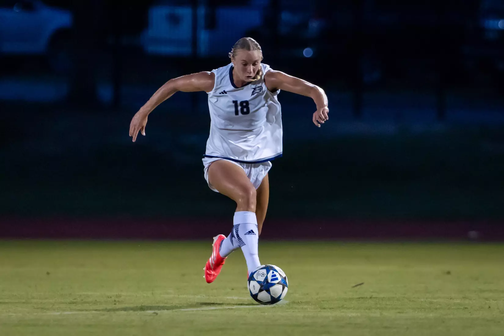 Georgia Southern defender Olivia Golden during the NCAA women’s soccer match between Georgia Southern and North Florida at Bo Pitts Field on August 12, 2026 in Statesboro, Georgia. (Photograph by AJ Henderson / Georgia Southern Athletics)