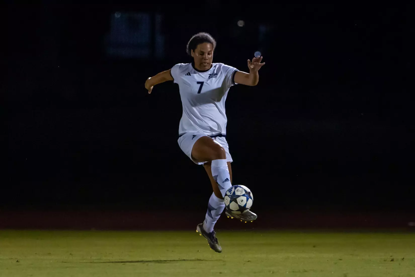 Georgia Southern midfielder Kendall Wilson (7) during the NCAA women’s soccer match between Georgia Southern and North Florida at Bo Pitts Field on August 12, 2026 in Statesboro, Georgia. (Photograph by AJ Henderson / Georgia Southern Athletics)