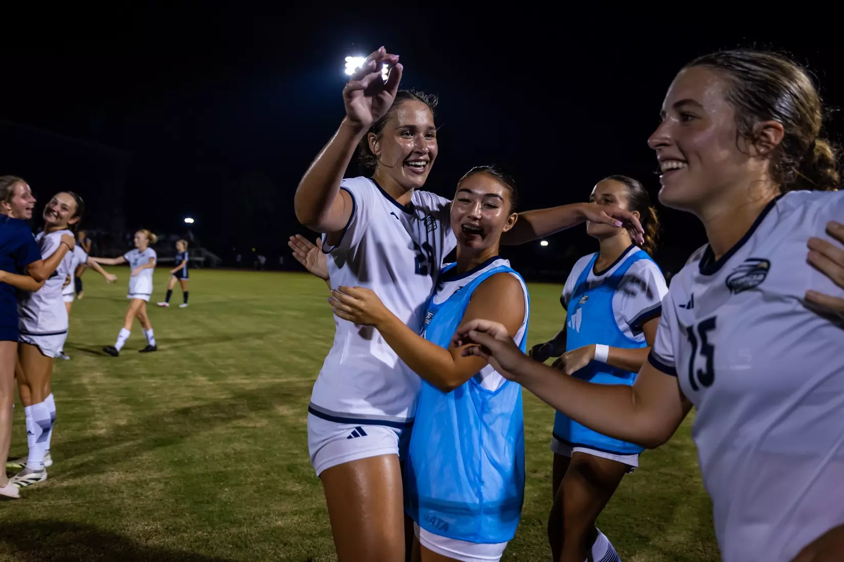 Celebration during the NCAA women’s soccer match between Georgia Southern and North Florida at Bo Pitts Field on August 12, 2026 in Statesboro, Georgia. (Photograph by AJ Henderson / Georgia Southern Athletics)