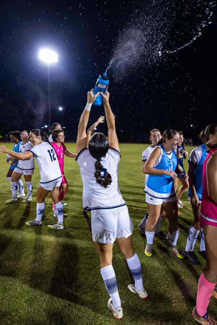 Celebration during the NCAA women’s soccer match between Georgia Southern and North Florida at Bo Pitts Field on August 12, 2026 in Statesboro, Georgia. (Photograph by AJ Henderson / Georgia Southern Athletics)