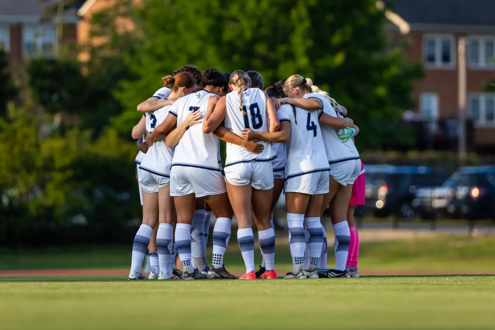 Georgia Southern team during the NCAA women’s soccer match between Georgia Southern and North Florida at Bo Pitts Field on August 12, 2026 in Statesboro, Georgia. (Photograph by AJ Henderson / Georgia Southern Athletics)