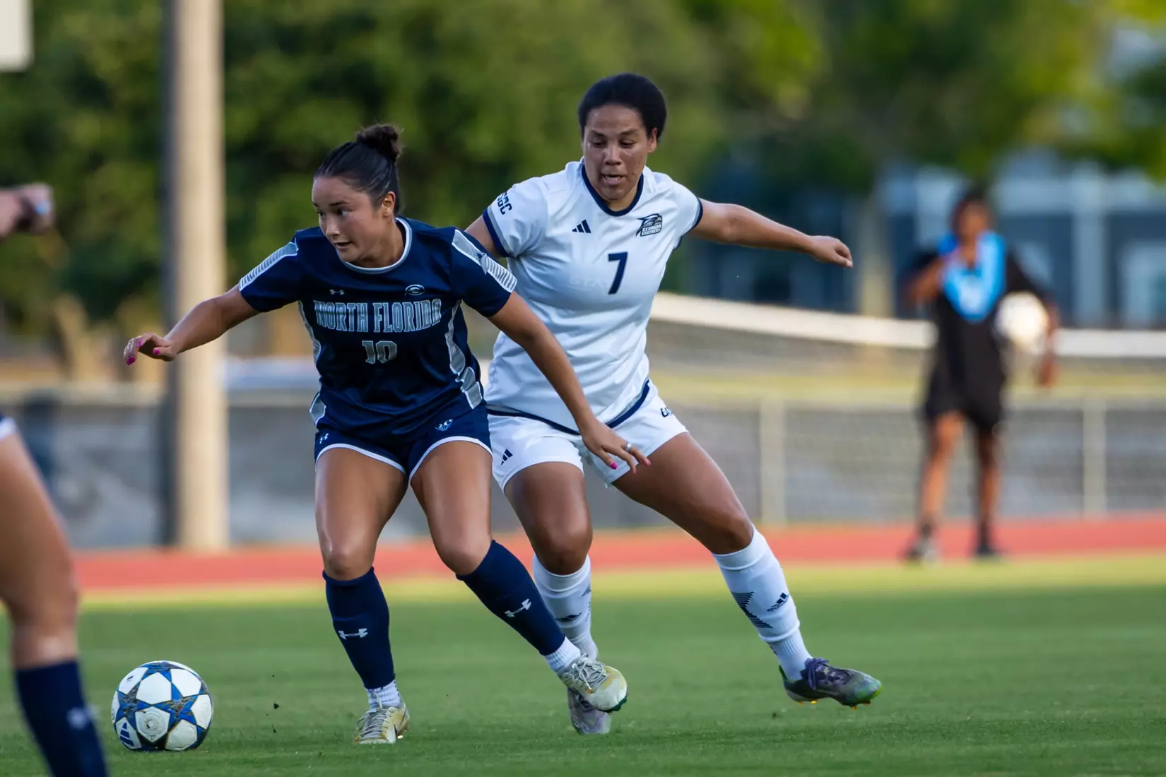 Georgia Southern midfielder Kendall Wilson (7) during the NCAA women’s soccer match between Georgia Southern and North Florida at Bo Pitts Field on August 12, 2026 in Statesboro, Georgia. (Photograph by AJ Henderson / Georgia Southern Athletics)