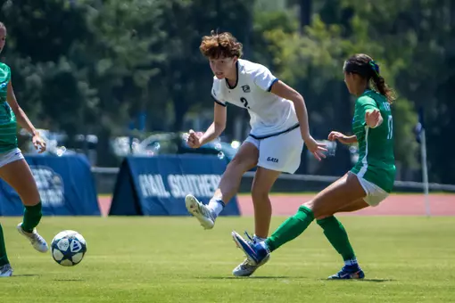 Georgia Southern midfielder Caitlin Conroy (2) during the NCAA women’s soccer match between Georgia Southern and Florida Gulf Coast at Bo Pitts Field on August 16, 2026 in Statesboro, Georgia. (Photograph by AJ Henderson / Georgia Southern Athletics)