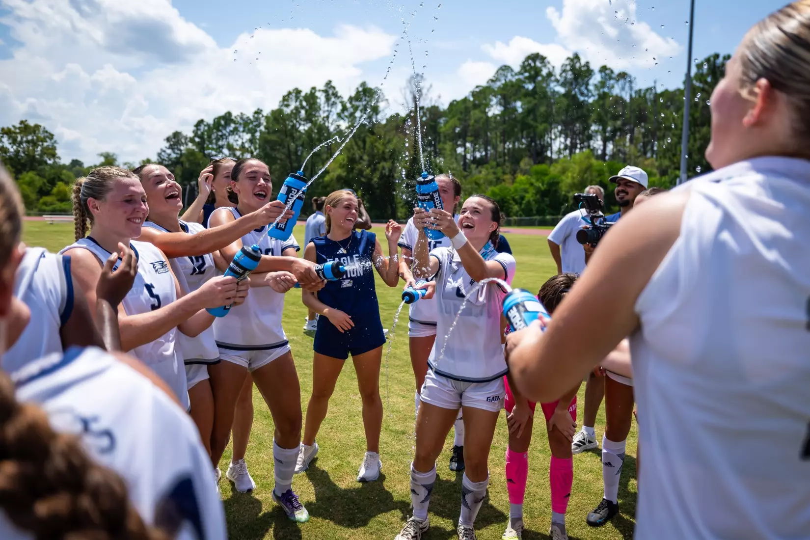 Celebration during the NCAA women’s soccer match between Georgia Southern and Florida Gulf Coast at Bo Pitts Field on August 16, 2026 in Statesboro, Georgia. (Photograph by AJ Henderson / Georgia Southern Athletics)