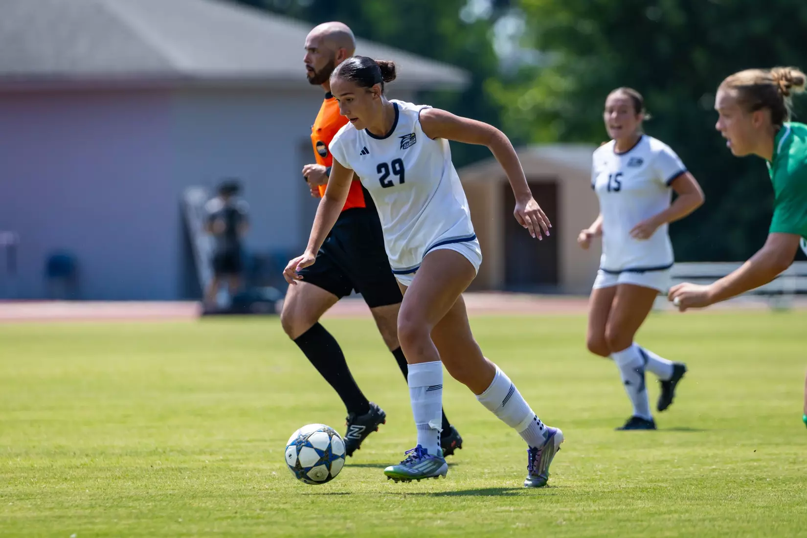 Georgia Southern forward Anna Braziunas (29) during the NCAA women’s soccer match between Georgia Southern and Florida Gulf Coast at Bo Pitts Field on August 16, 2026 in Statesboro, Georgia. (Photograph by AJ Henderson / Georgia Southern Athletics)
