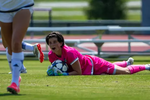 Georgia Southern goalkeeper Quinn Wilson (0) during the NCAA women’s soccer match between Georgia Southern and Florida Gulf Coast at Bo Pitts Field on August 16, 2026 in Statesboro, Georgia. (Photograph by AJ Henderson / Georgia Southern Athletics)