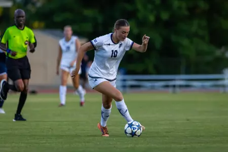 Georgia Southern forward Natalie Heckathorn (10) during the NCAA women’s soccer match between Georgia Southern and North Florida at Bo Pitts Field on August 12, 2026 in Statesboro, Georgia. (Photograph by AJ Henderson / Georgia Southern Athletics)