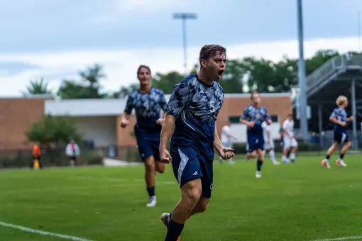 Lior Holtz celebration after scoring against Jacksonville University